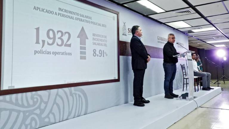 Este incremento es el segundo que se realiza en la administración del Gobernador Rubén Rocha Moya para los policías estatales.