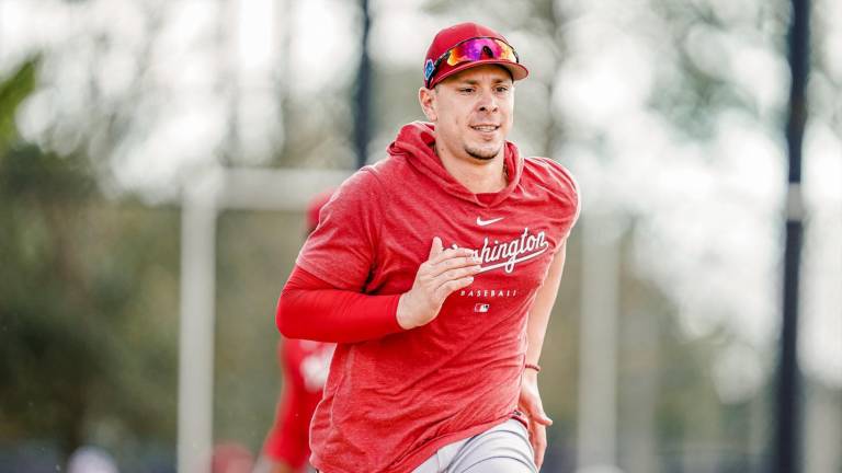 Joey Meneses en el Sprint Training de Nacionales de Washington.