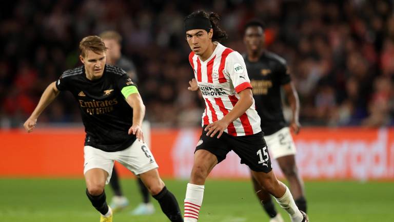El sinaloense Érick Gutiérrez jugó todo el partido por el PSV.