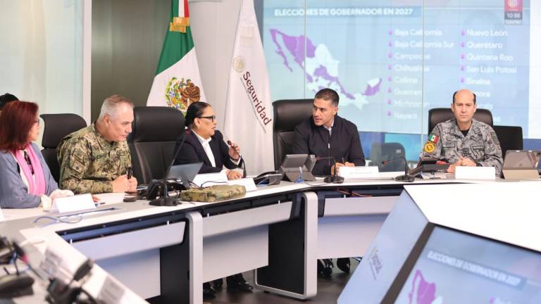 Mesa de seguridad para monitorear el desarrollo de la jornada electoral en México.