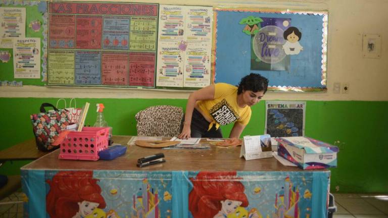 Salón de sexto grado en la escuela Francisco Zarco