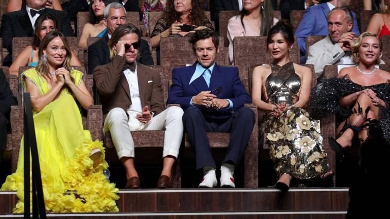Chris Pine y Harry Styles durante su visita a Venecia.