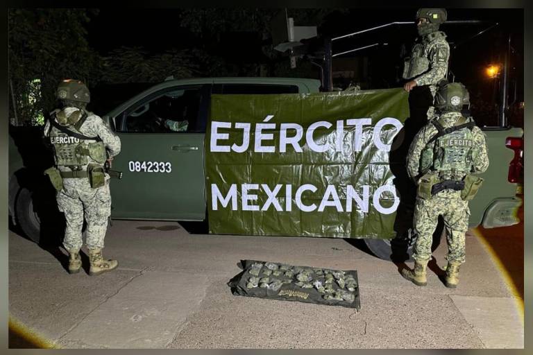 Aseguran droga y municiones en operativos del Ejército en Guamúchil y Rosario