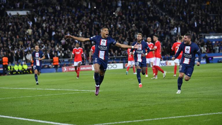 Kylian Mbappé anotó el gol del PSG ante el Benfica, que al final logró rescatar el empate.