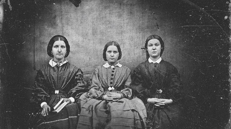 Charlotte, Anne and Emily Brönte.