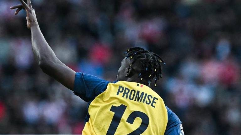 Promise David celebra uno de los goles del Union Saint-Gilloise.