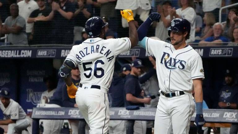 Randy Arozarena conectó uno de los cuadrangulares de los Rays sobre los Azulejos.