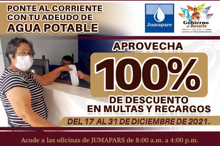 Rosario aprueba descuento del 100% en multas y recargos a deudores del agua