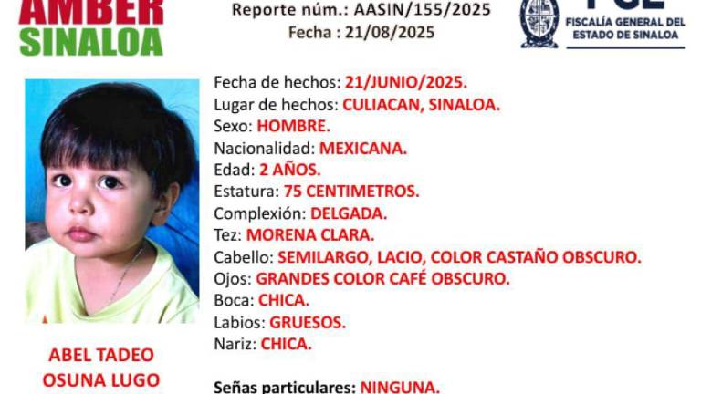 La Fiscalía de Sinaloa busca a Abel Tadeo, visto por última vez en junio en Culiacán.