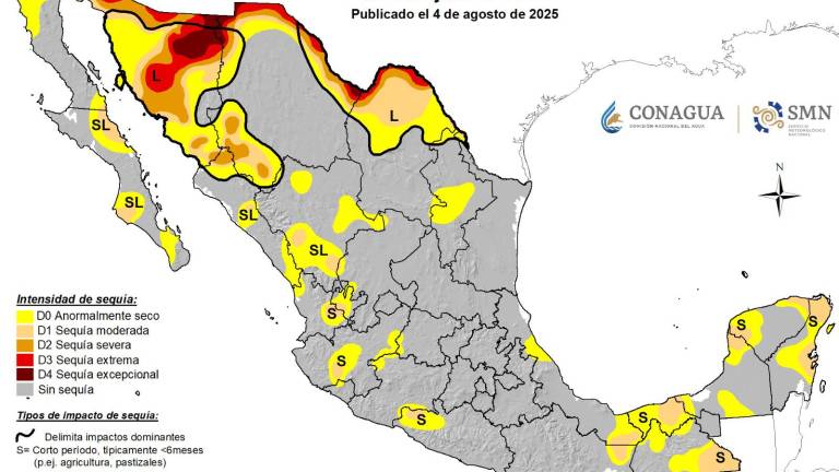 El Monitor de Sequía de la Comisión Nacional del Agua reportó que Angostura, Cosalá, Elota y Salvador Alvarado quedaron fuera de esa clasificación.