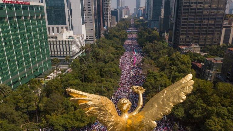 Los ciudadanos de bien bajo el Ángel de la Independencia.