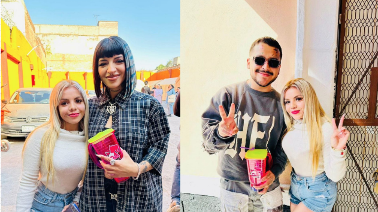 Cazzu y Nodal reciben las famosas Licuachelas durante su visita al barrio de Tepito.