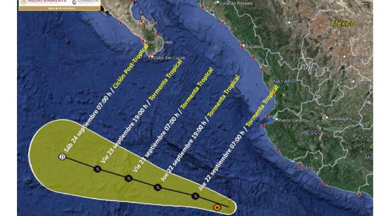 Trayectoria de la tormenta tropical Newton.