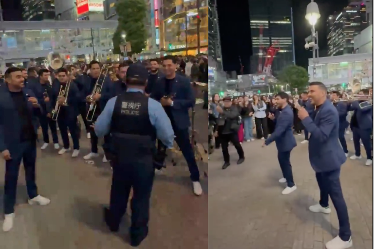 Retira policía de Japón a Banda El Recodo por dar un show en la calle