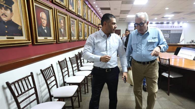 Omar García Harfuch y Rubén Rocha Moya.