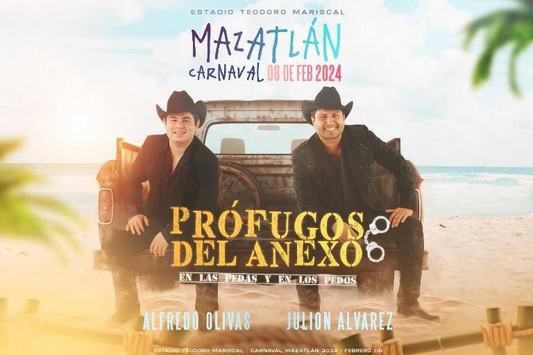 Arranca venta de boletos de ‘Prófugos del Anexo 2024’ de Julión Álvarez y Alfredo Olivas en Mazatlán