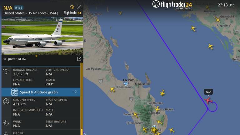 La Secretaría de la Defensa Nacional alertó el lunes sobre el sobrevuelo de una aeronave estadounidense al suroeste de Cabo San Lucas, en aguas internacionales.