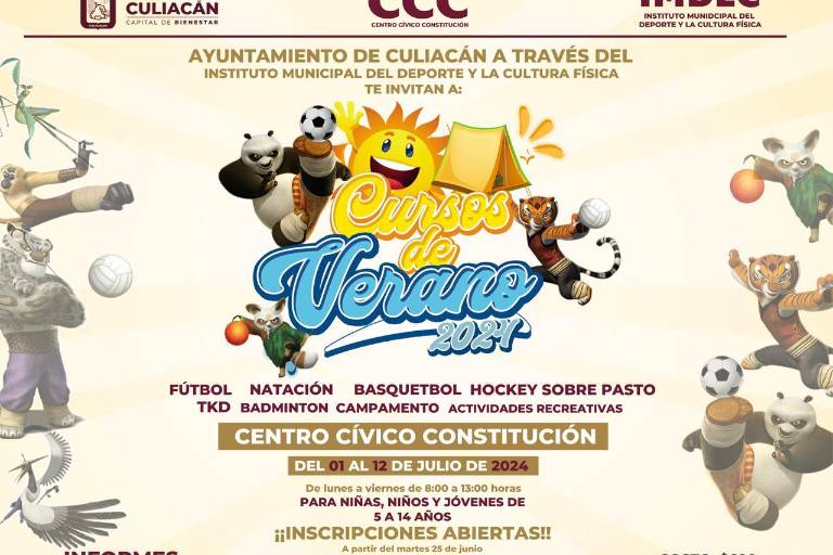 Este lunes inician los Cursos de Veranos Imdec 2024, en Culiacán