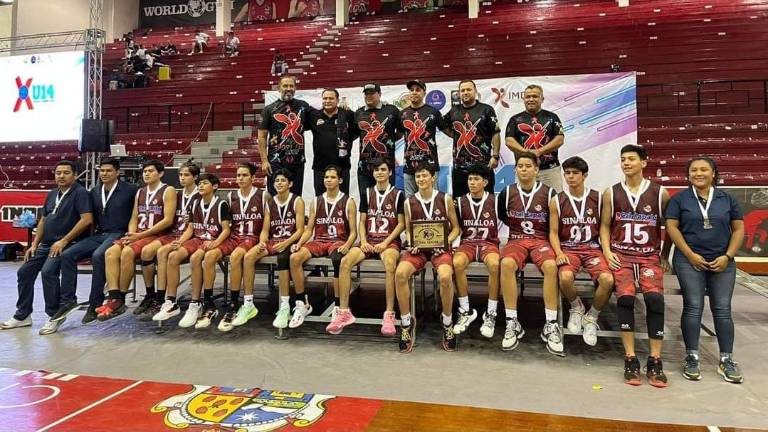 El equipo Sub 14 de Sinaloa que se quedó muy cerca del título del Nacional varonil de la categoría.