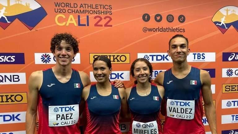 Gerónimo Páez, Shakti Álvarez, Paola Mireles y Cristian Valdez conformaron el equipo mexicano de relevos.