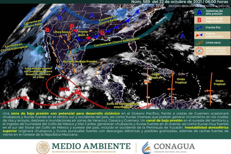 Se forma depresión tropical 17-E en el Pacífico