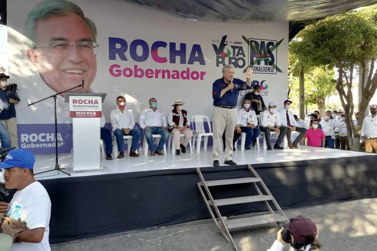 En Rosario, Rocha Moya promete instaurar en Sinaloa principios de la Cuarta Transformación