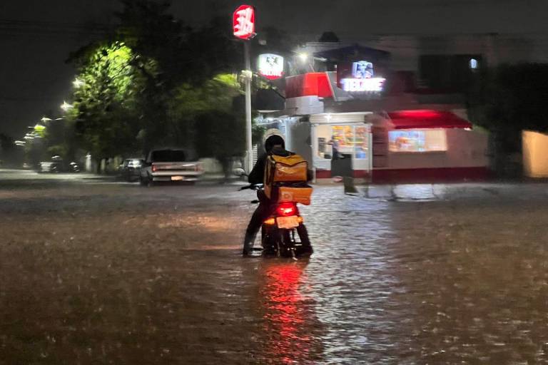 Lluvia y vientos fuertes provocan caída de árboles y apagones en Culiacán