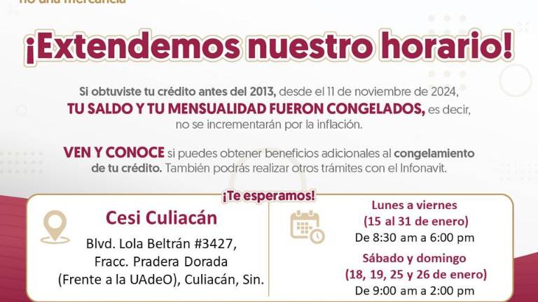El horario cambiará a partir del 15 de enero.
