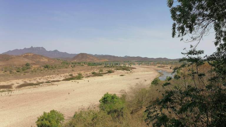 El río Baluarte luce casi seco.