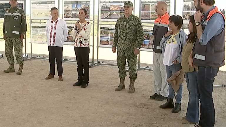 La Presidenta Claudia Sheinbaum acudió este domingo a Hidalgo para supervisar los avances de la construcción del tren México-Pachuca en Hidalgo.