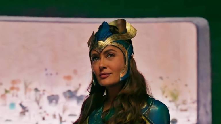 Así luce Salma Hayek en Eternals, la nueva cinta de Marvel.