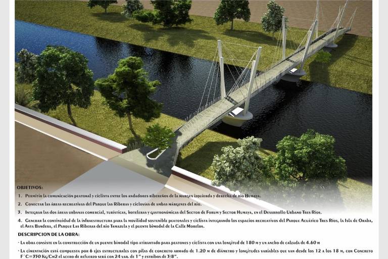 El Parque Las Riberas tendrá un nuevo puente bimodal; dan banderazo de inicio de obra