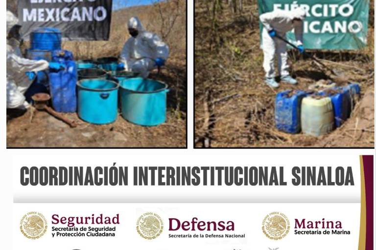 Aseguran nueve laboratorios de drogas en Culiacán, Cosalá y Mocorito