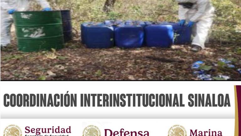 En Sinaloa autoridades localizan 11 laboratorios para elaborar drogas sintéticas.