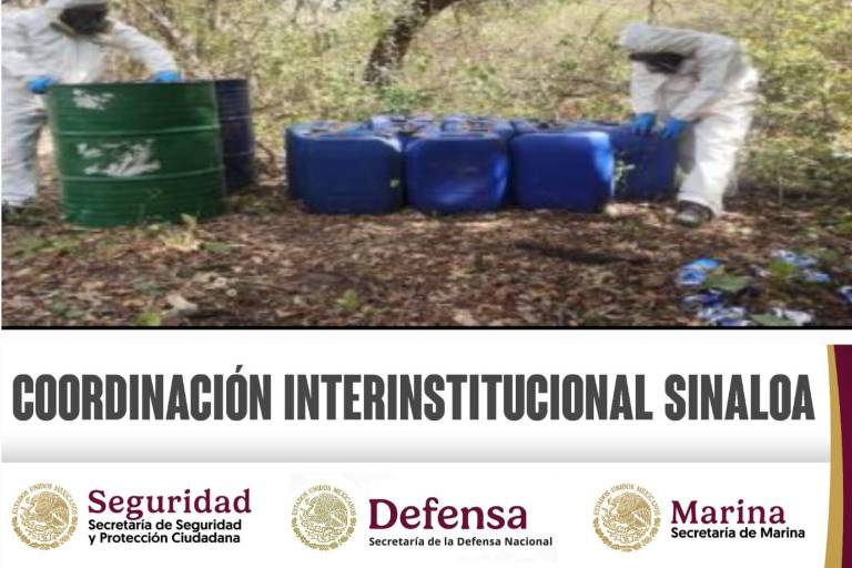 Aseguran 11 laboratorios para la elaboración de drogas en Sinaloa
