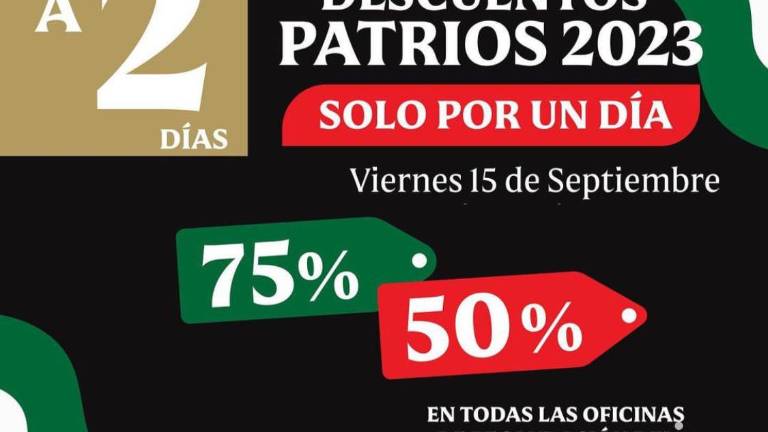 El descuento será aplicado en las oficinas de recaudación de Sinaloa y en línea.