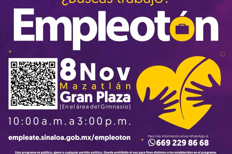 Ofrecerán este viernes más de 400 vacantes en Feria del Empleo en Mazatlán
