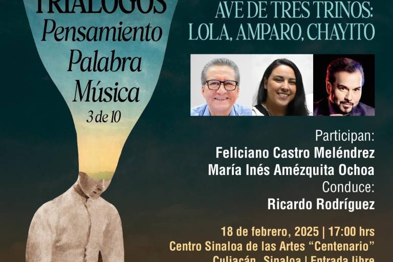 Invitan al conversatorio Ave de tres trinos: Lola, Amparo, Chayito