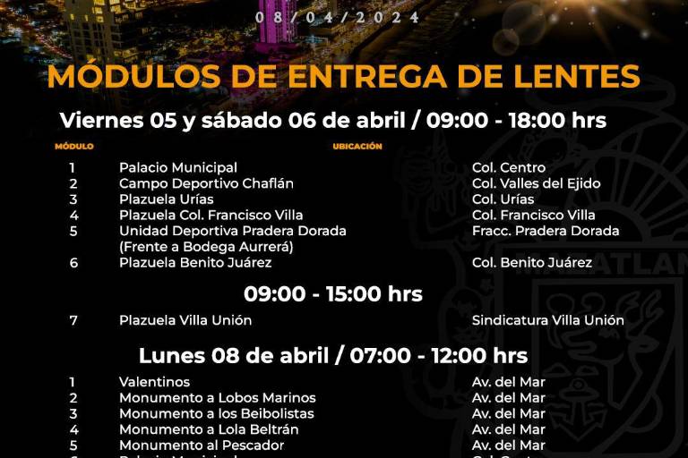 ¿Quieres lentes solares gratuitos? Estos son los lugares donde entregarán en Mazatlán