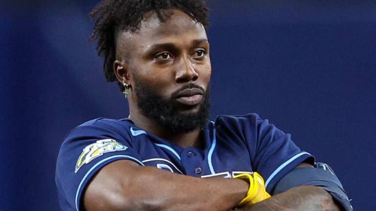 Randy Arozarena aportó a la ofensiva de los Rays con su cuadrangular 23 del año.