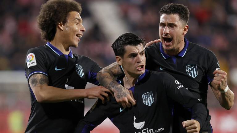 Álvaro Morata celebra el gol agónico que le dio el triunfo y los tres puntos ante el Girona.