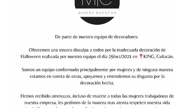 Empresa que diseñó fiesta con apología al feminicidio se disculpa; señala que ha recibido amenazas