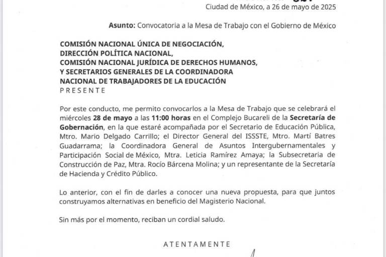 Gobernación llama a reunión con la CNTE para revisar ‘nueva propuesta’; magisterio mantiene protestas