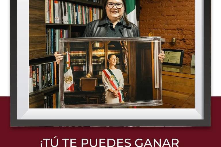 Senadora rifará foto de Sheinbaum para ganar seguidores en redes sociales