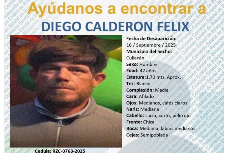 Buscan a Diego, desaparecido en Fraccionamiento Santa Rocío, Culiacán