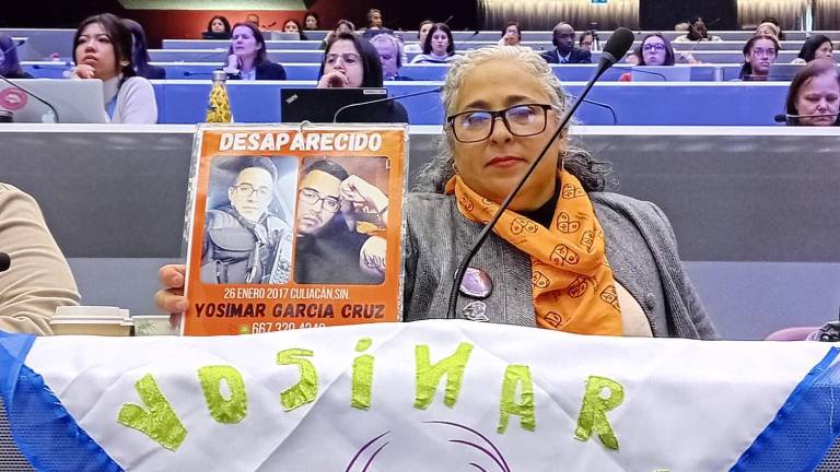 La líder del colectivo de búsqueda Sabuesos Guerreras, A. C., expuso en un foro mundial en Suiza la situación de las desapariciones en Sinaloa.