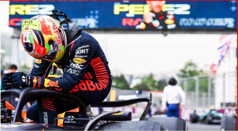 Sergio “Checo” Pérez dice que tuvo suerte en la carrera.