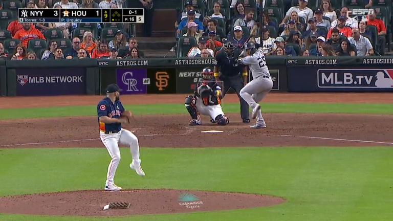 Gleyber Torres castigó a José Urquidy con jonrón.