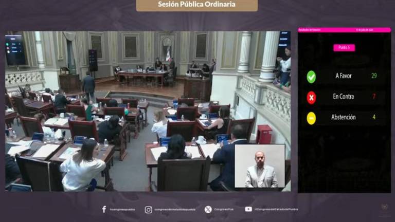 Sesión del Congreso de Puebla donde se discute la despenalización del aborto.