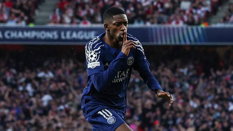 Ousmane Dembélé celebra el gol que a la postre definió el triunfo del PSG en la Ida de las semifinales de la Champions League.